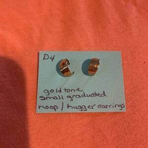 Goldtone Small Hoop /Hugger Earrings